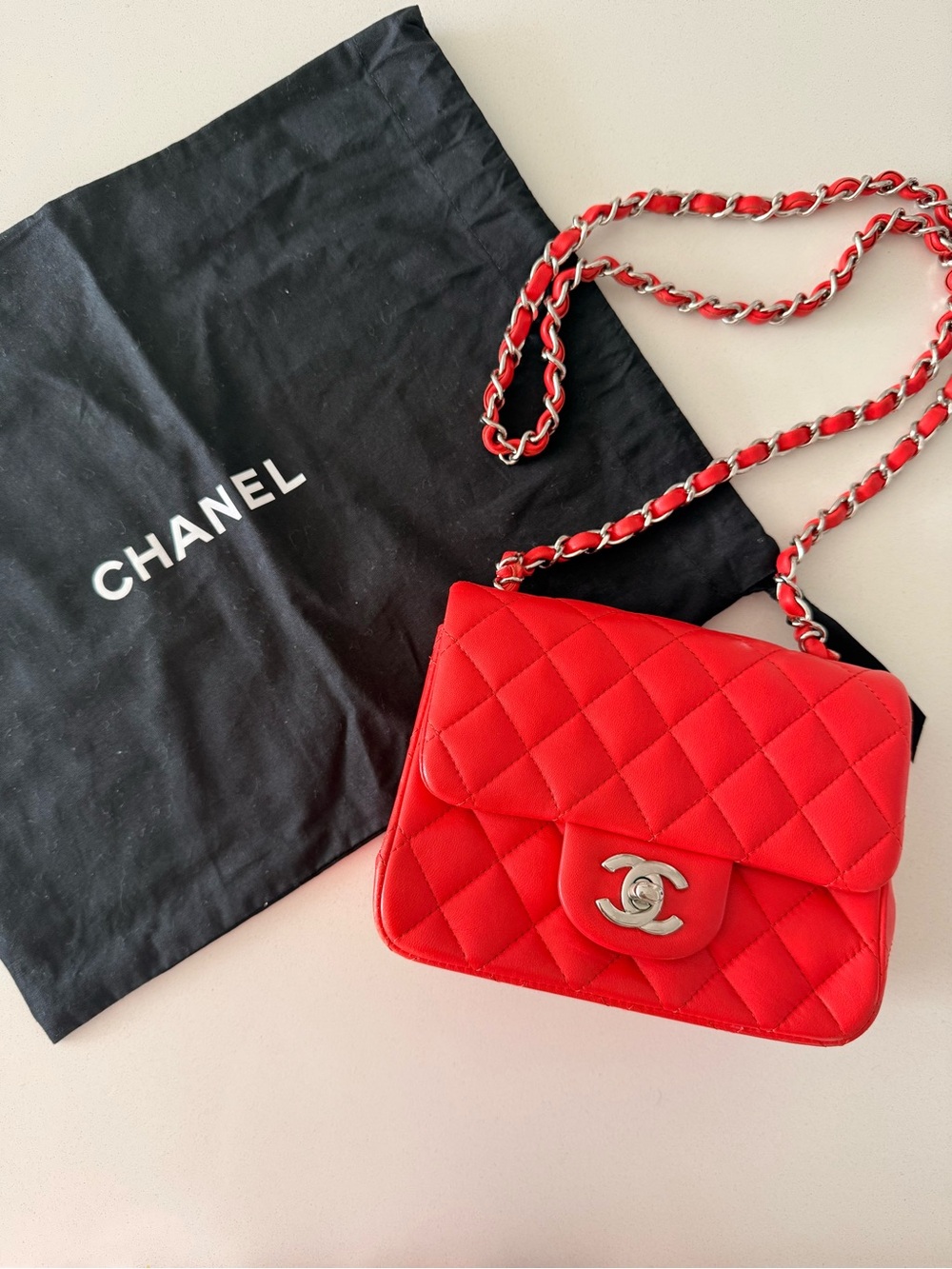 CHANEL Mini Flap Bag in Red